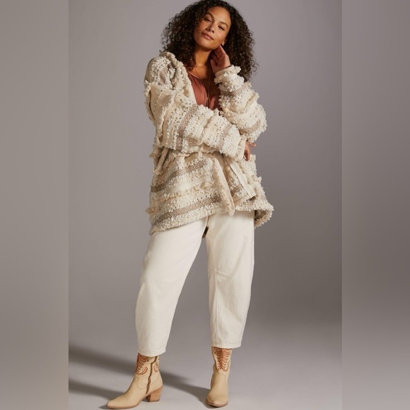 dolan Jackets & Blazers - Anthropologie Dolan Collection Fringe Textured Jacket Cream